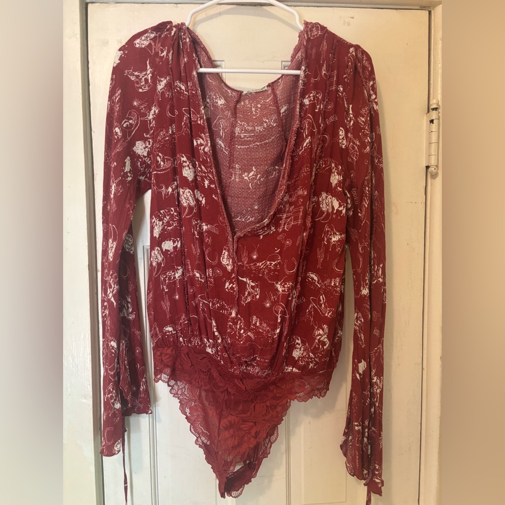 Free People Rodeo Toille Bodysuit